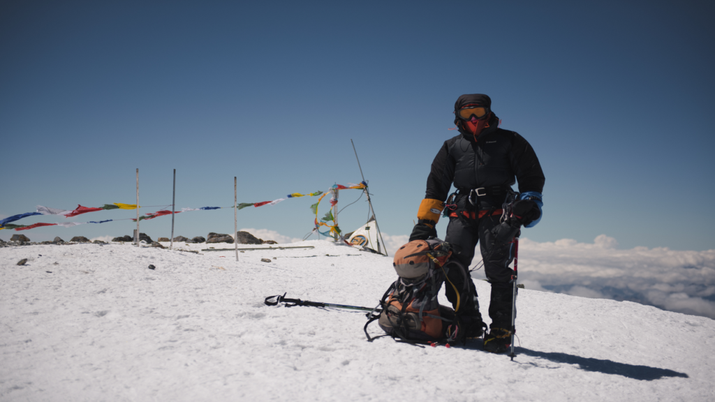 Irina at the top of Elbrus
